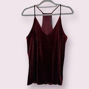 Abercrombie & Fitch Burgundy Red Velvet V Neck Swing Tank Top Small